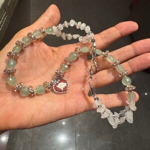 Natural gemstone double raw bracelets/neckleces